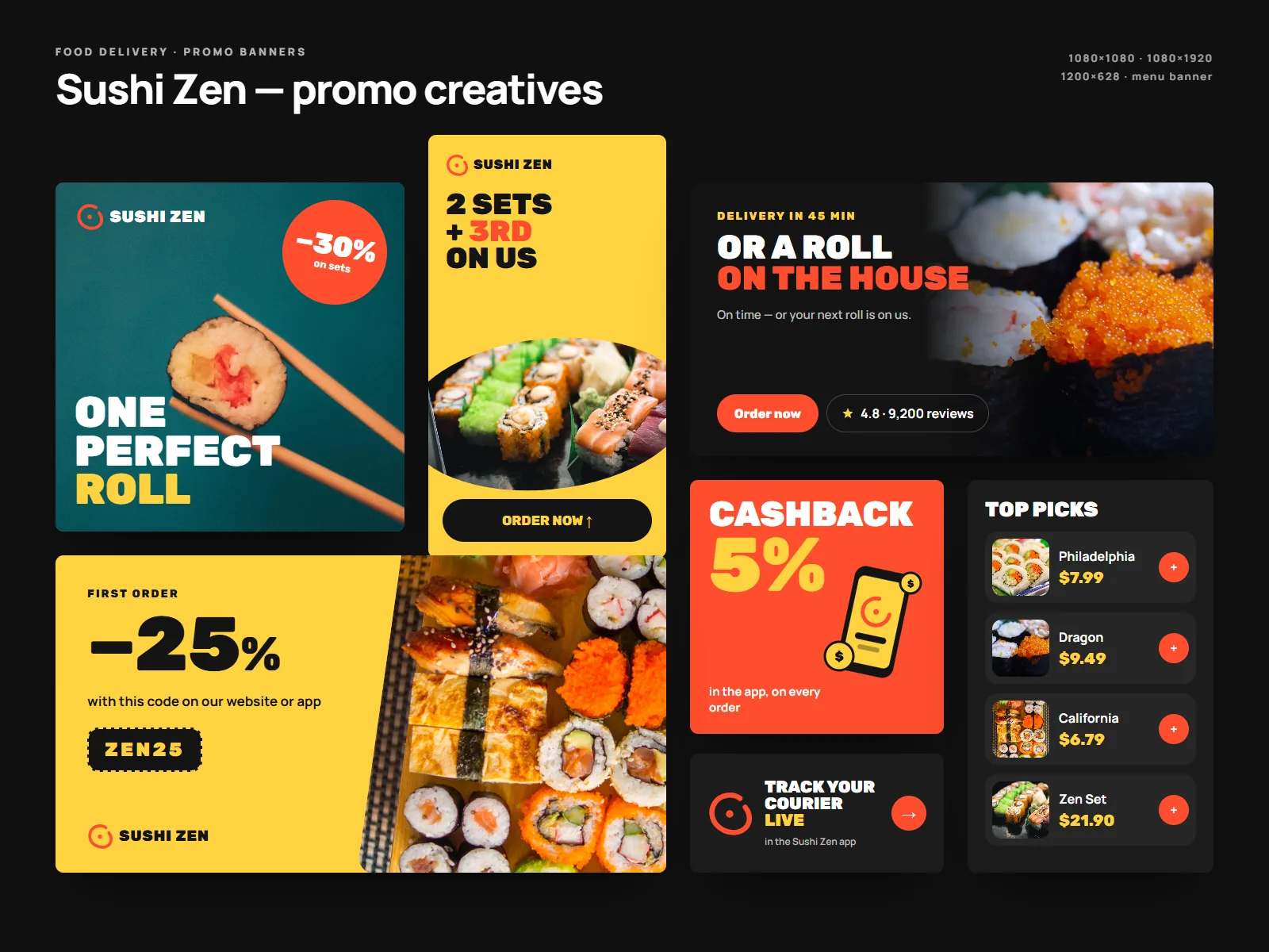 Sushi Zen — Promo banner set