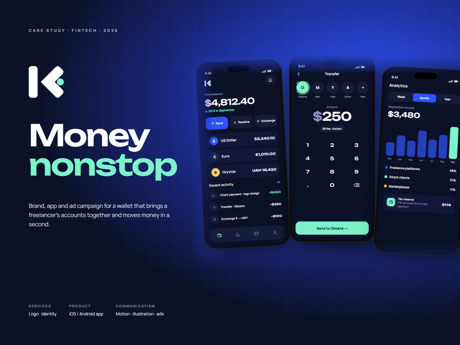 Kvanta — Brand, app UI and campaign