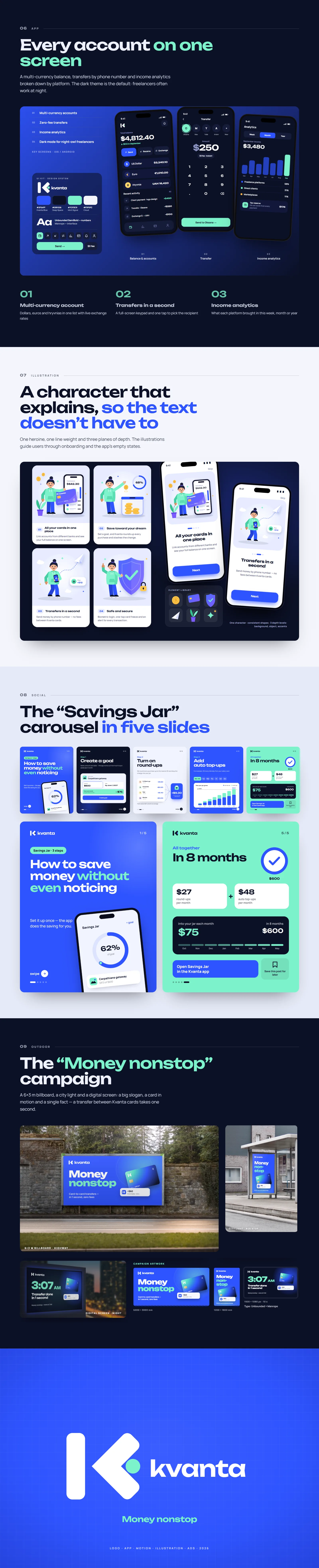 Kvanta — Brand, app UI and campaign